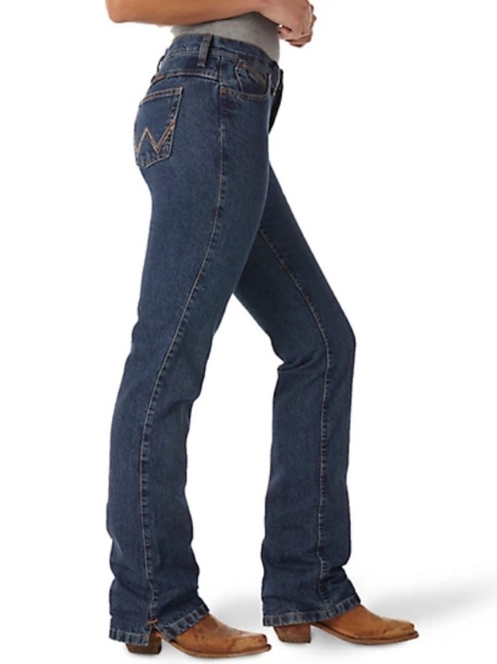 Wrangler Cash Cowgirl Cut Classic Straight Leg Medium Blue Jeans 7/8 x 30 - Picture 16 of 16